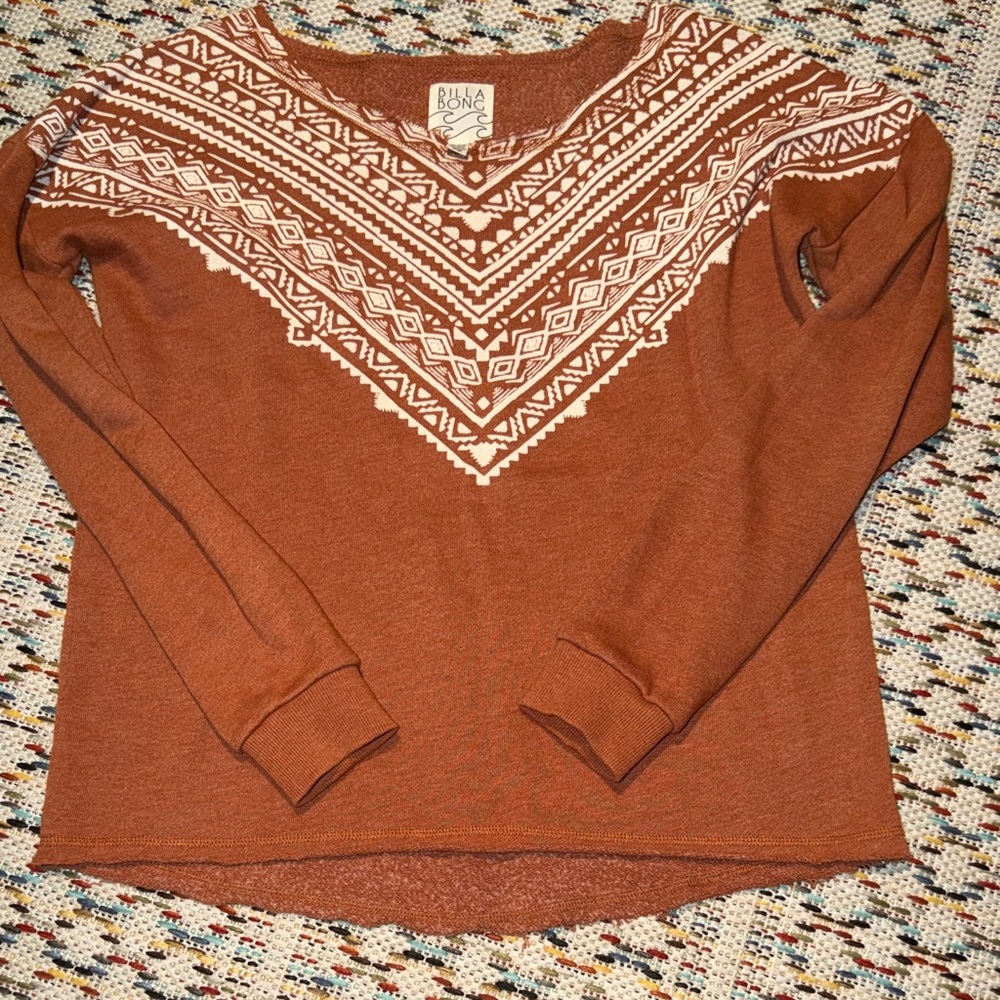 Billabong Brown and Cream Patterned Knit